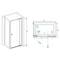 Душевой уголок RGW PA-44 (PA-02 + Z-12 + A-11) Прозрачное 1200x1000