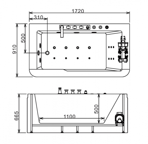 Акриловая ванна Gemy G9225 K фото 7