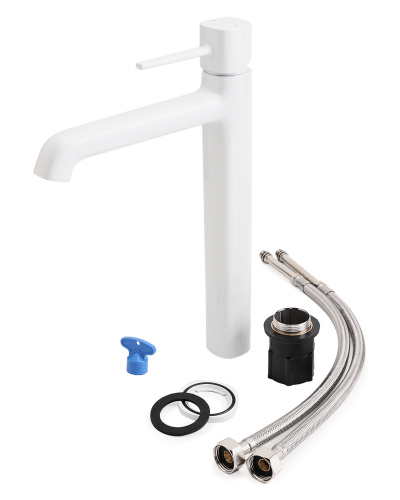 Смеситель для раковины Orange Karl M05-121w белый фото 7