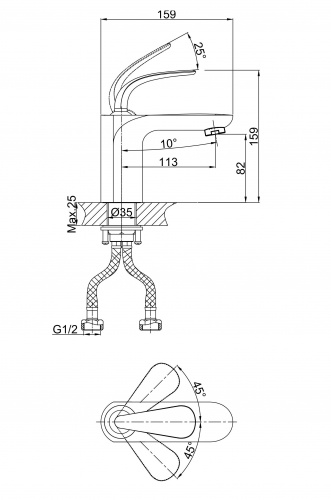 Смеситель для раковины D&K Venice Gondola (DA1022141) фото 2