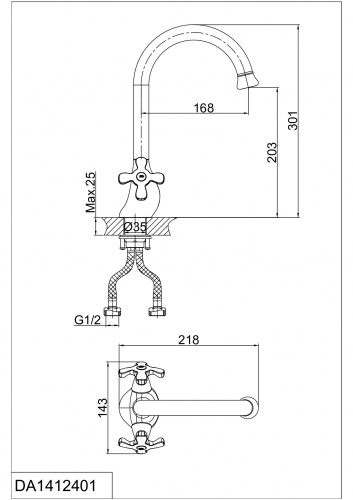 Смеситель для кухни D&K Hessen Lorsch (DA1412401) фото 2