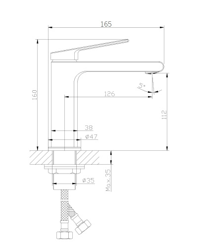 Orange GAUSS M30-021cr однозахватный смеситель для раковины, хром фото 2