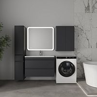 Тумба подвесная STYLE LINE "Атлантика 90", Люкс Плюс графит с раковиной Атлантик 90