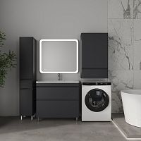 Тумба напольная STYLELINE "Атлантика 90", Люкс Плюс графит с раковиной Атлантик 90