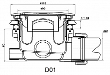Сифон для душевых поддонов RGW Velplex QYD-01 бронза  