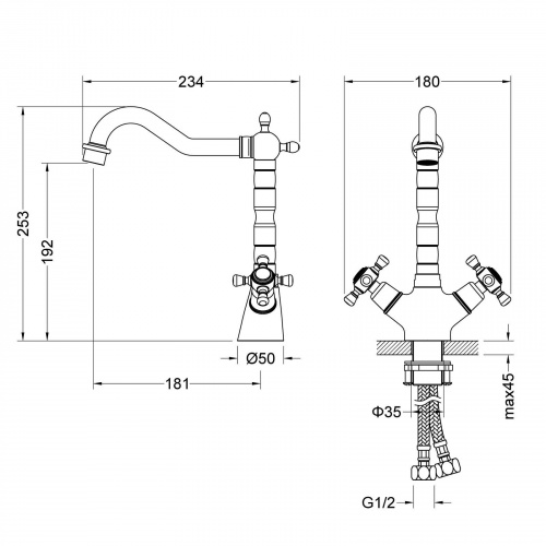 Смеситель для раковины Timo Nelson (0143/03F) черный фото 6