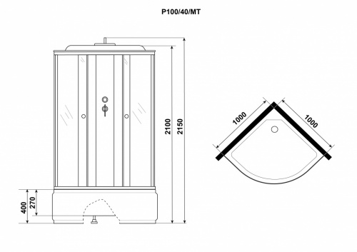 Душевая кабина Niagara Promo P100/40/MT фото 5