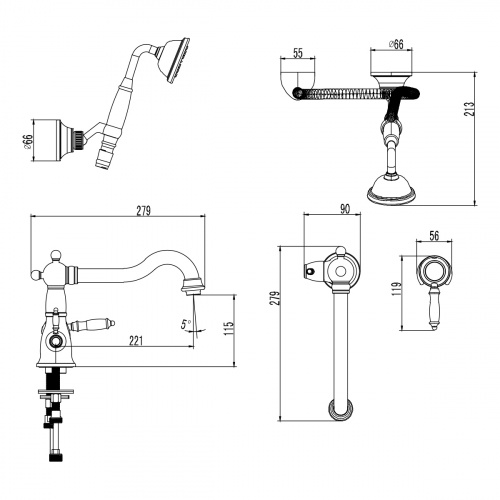Смеситель для ванны и душа Lemark Villa (LM4847C) фото 3