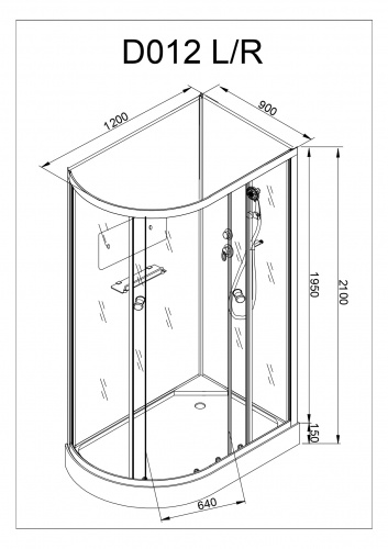 Душевая кабина AvaCan D012 R фото 17