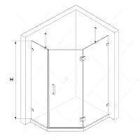 Душевой уголок RGW HO-092L Прозрачное 900x1200