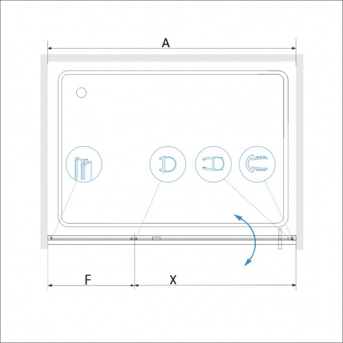 Душевая дверь RGW SV-03 Прозрачное 900 фото 2