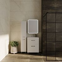 Тумба напольная STYLELINE "Каре 60" (2 ящ.) Люкс белая, PLUS с раковиной Каре Люкс 600х450