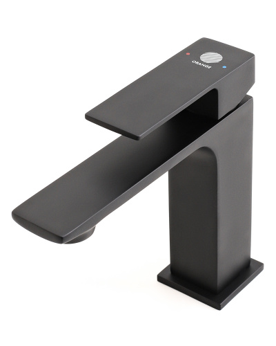 Смеситель для раковины Orange Lutz M04-021b черный фото 5