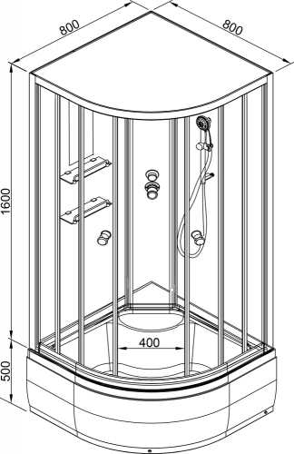 Душевая кабина AvaCan EM4580 N LED фото 21