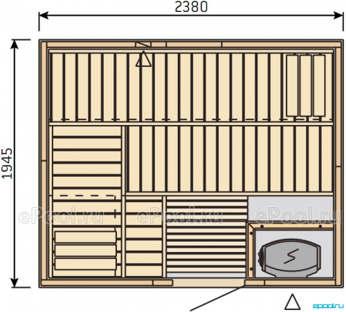 Финская сауна Harvia Variant с обшивкой из ели S2520 фото 2