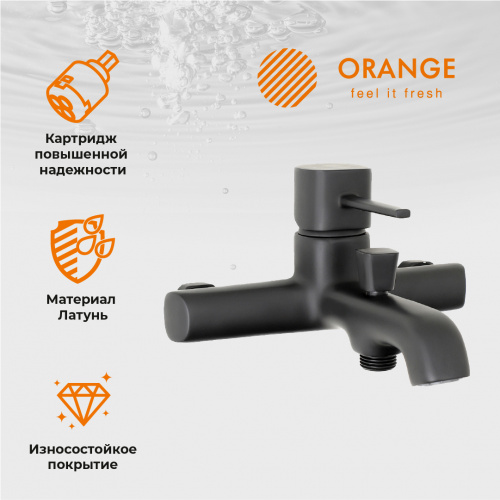 Orange Karl M05-934b душевая система смеситель с изливом, черный фото 10