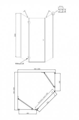 Душевое ограждение Ambassador Diamond 12011112L (1000x1000x2000), 1 место фото 10 Душевое ограждение Ambassador Diamond 12011112L (1000x1000x2000), 1 место фото 10