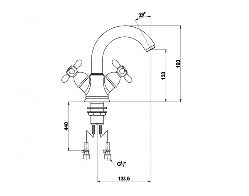 Смеситель для раковины Timo Ritz (0141FN silver) фото 3