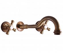 MK331SM MORAVA RETRO - смеситель для умывальника настенный, ЦВЕТ БРОНЗА RAV Slezak