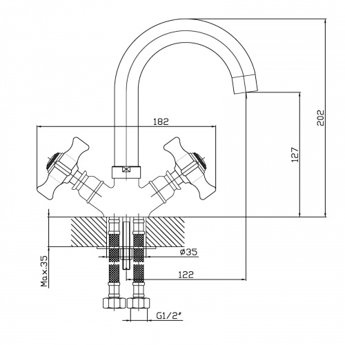 Смеситель для раковины Agger Retro-X A1701100 фото 2