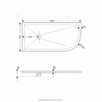 Душевой поддон асимметричный RGW ST/AL-G Графит 900x1200