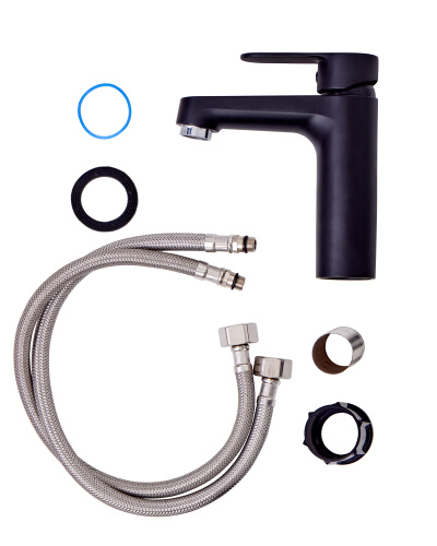 OneLife P07-021b полимерный смеситель для раковины, черный фото 7