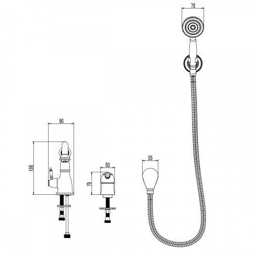 Смеситель для ванны и душа Lemark Villa (LM4847C) фото 4