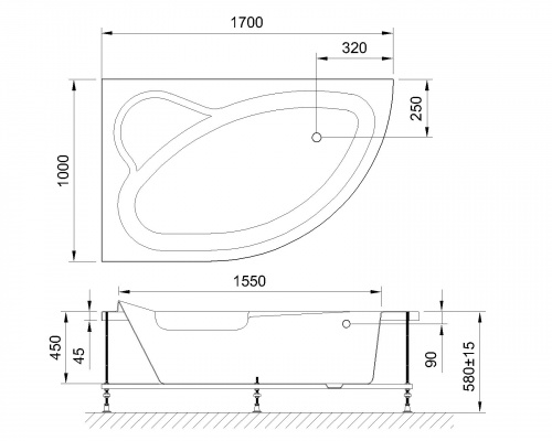 Гидромассажная ванна Royal Bath  ALPINE DE LUXE 170x100x58L фото 3