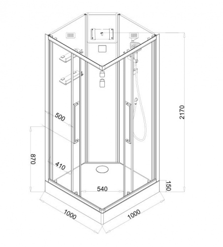 Душевая кабина Acquazzone Quoris 100 фото 3