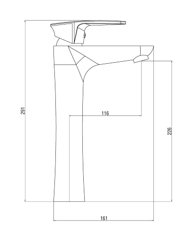 OneLife P09-121cr полимерный смеситель для накладной раковины, хром фото 2