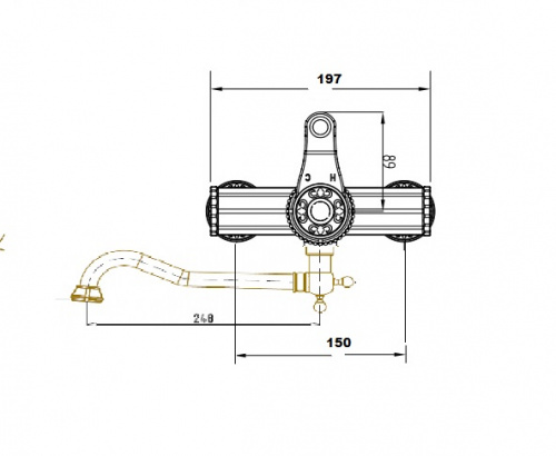 Смеситель настенный WINDSOR (10111) фото 2