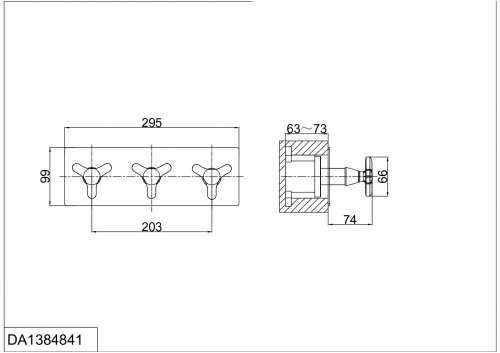 Смеситель для ванны встраиваемый D&K Hessen Goethe (DA1384841) фото 2