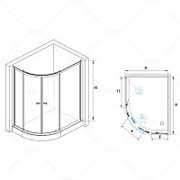 Душевой уголок RGW CL-61 Прозрачное 900x1000