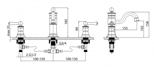 Смеситель для раковины Timo Adelia (6021/04F black antique) фото 4