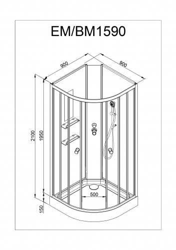 Душевая кабина AvaCan EM 1590 N фото 19