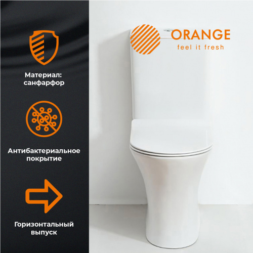 Унитаз-компакт Orange C01-000W безободковый, сиденье с микролифтом фото 13