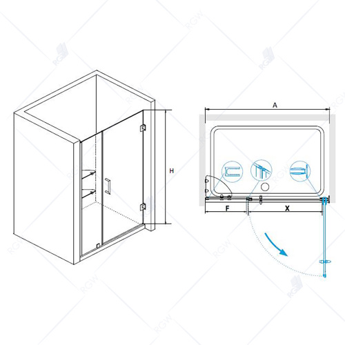 Душевая дверь RGW HO-02 Прозрачное 1000