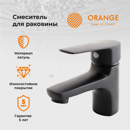 Смеситель для раковины Orange Loop M26-021b черный фото 8