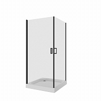 Душевое ограждение Niagara NG-6803-08  BLACK (90*90*190) квадрат, двери распашные, 1 место