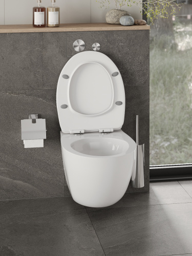 Orange C07-150W унитаз подвесной безободковый санфарфор с микролифтом TORNADO, белый фото 14
