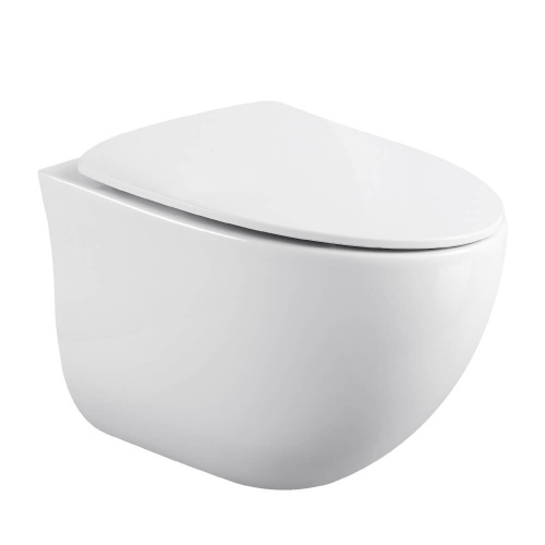 Подвесной безободковый  унитаз Black & White W-751