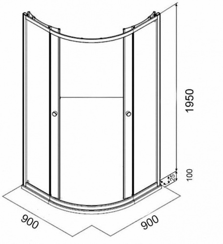 Душевой уголок Parly ZE9111 с поддоном фото 4