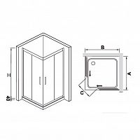 Душевой уголок RGW HO-311 (HO-31 + Z-41) Прозрачное 1200x1200
