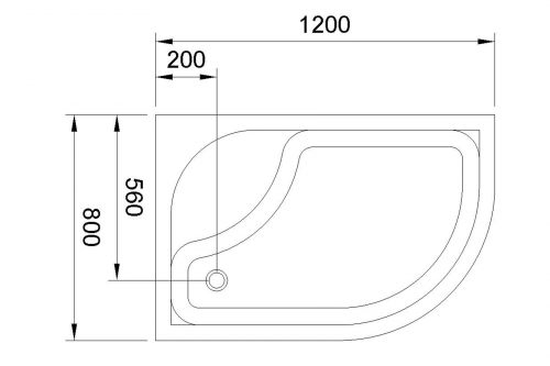 Душевой поддон Royal Bath  RB 8120BK 1200x800x450 левый фото 2