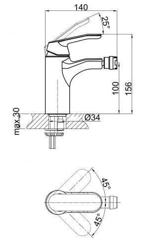 Смеситель для биде D&K Venice Rialto (DA1062201) фото 2