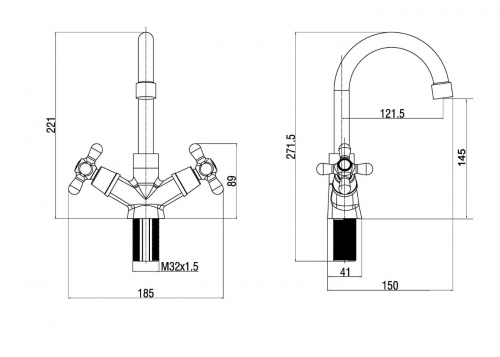 Смеситель для раковины OneLife P03-008cr полимерный фото 3