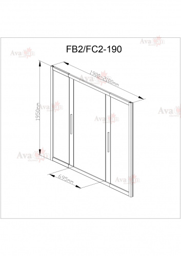 Душевая дверь в нишу AvaCan FB2 190-210 фото 14
