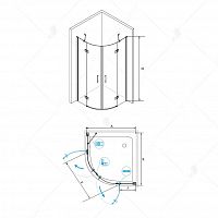 Душевой уголок RGW LE-55 Прозрачное 900x900