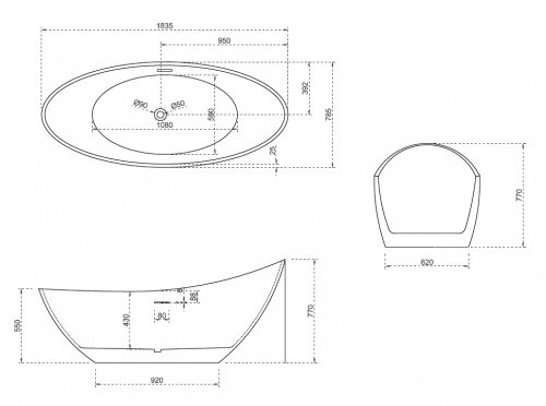 Акриловая ванна ABBER AB9233MB фото 6