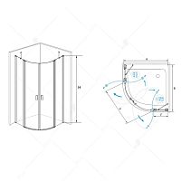 Душевой уголок RGW LE-51 Прозрачное 900x900
